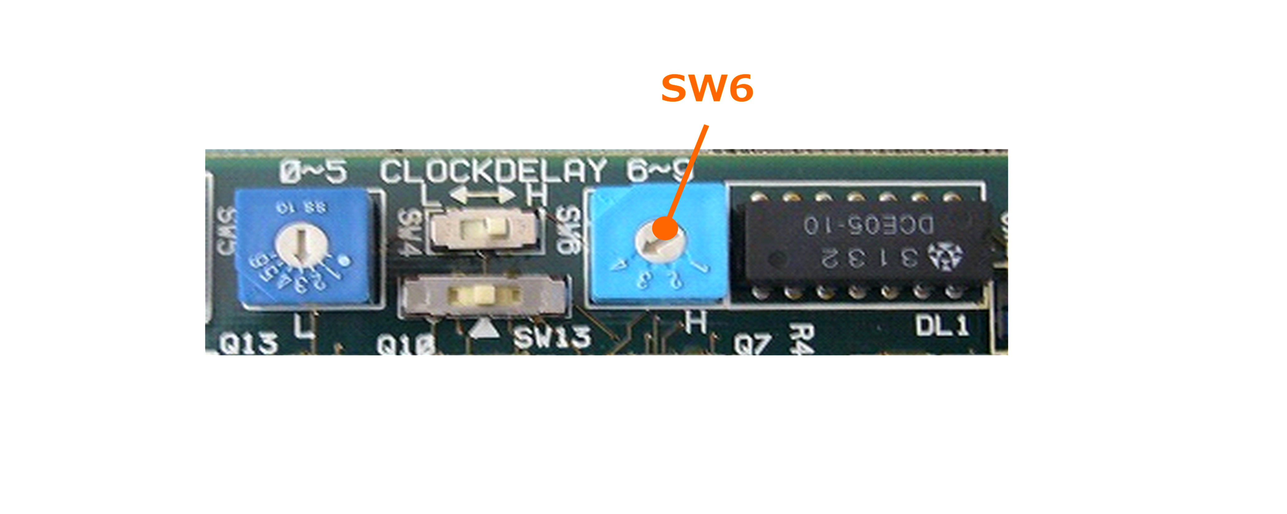 図2 CLOCK DELAYの調整（⑤RGBインターフェース基板）
